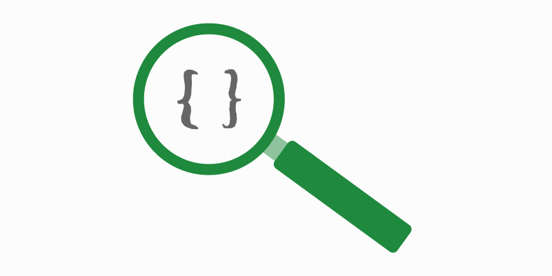 A magnifying glass that is inspecting a JavaScript object